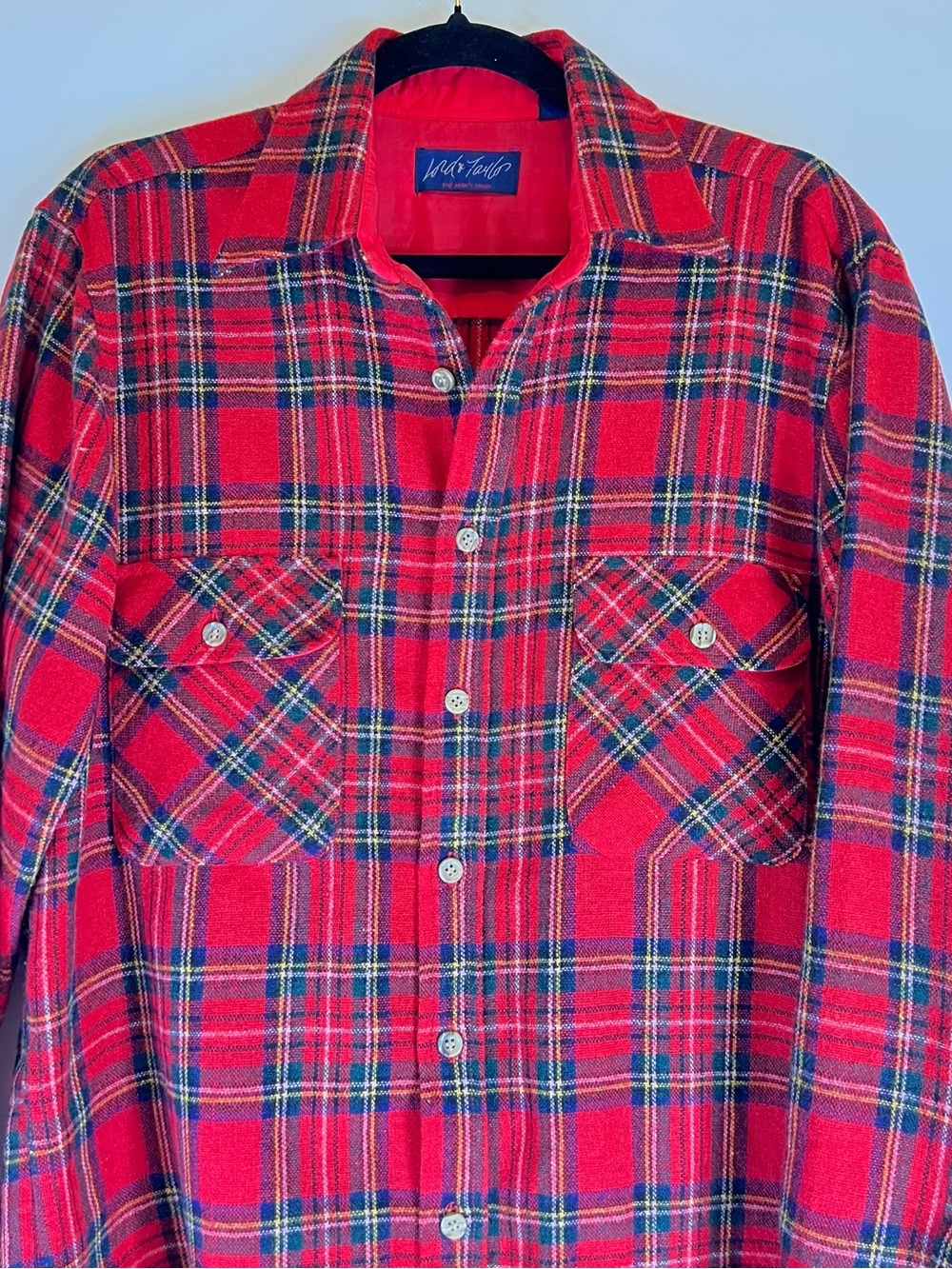 Vintage Lord & Taylor Men’s Medium Red Tartan Plaid Wool Blend Flannel
